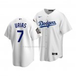 Maglia Baseball Bambino Los Angeles Dodgers Julio Urias Home Replica 2020 Bianco