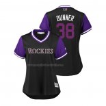 Maglia Baseball Donna Colorado Rockies Mike Dunn 2018 Llws Players Weekend Dunner Nero