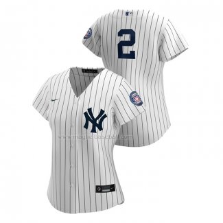 Maglia Baseball Donna New York Yankees Derek Jeter 2020 Hall of Fame Induction Replica Bianco