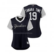 Maglia Baseball Donna New York Yankees Masahiro Tanaka 2018 Llws Players Weekend Tanaka Time Blu