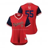 Maglia Baseball Donna Washington Nationals Tim Collins 2018 Llws Players Weekend Tc Rosso