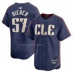 Maglia Baseball Uomo Cleveland Guardians Shane Bieber 2024 City Connect Limited Blu