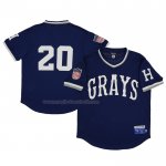 Maglia Baseball Uomo Homestead Grays 20 Rings & Crwns Mesh Replica V-neck Blu
