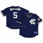 Maglia Baseball Uomo Kansas City Monarchs 5 Rings & Crwns Mesh Replica V-neck Blu