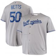 Maglia Baseball Uomo Los Angeles Dodgers Mookie Betts Big & Tall Replica Grigio