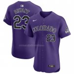 Maglia Baseball Uomo Colorado Rockies Kris Bryant Alternato Elite Viola